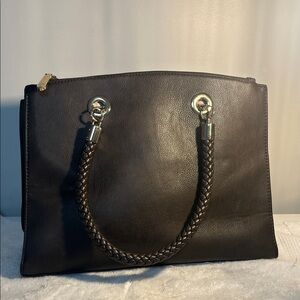 Charming Charlie Dark Brown Shoulder Bag with Gold Accents